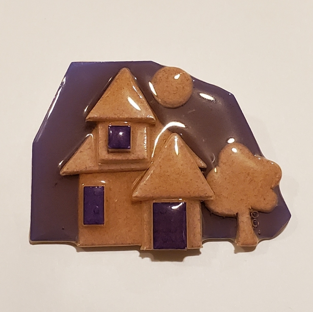 Vintage House Pins by Lucinda Handmade Ceramic Brooch